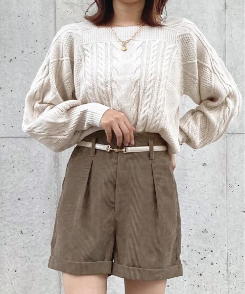 apres jour（アプレジュール）の「コーデュロイショートパンツ【ZOZOTOWN限定アイテム】（その他パンツ・レディース・モカ/アイボリー/ブルー系その他・フリー/X-LARGE）」の14枚目の写真