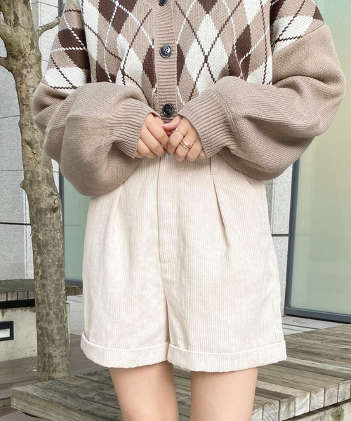 apres jour（アプレジュール）の「コーデュロイショートパンツ【ZOZOTOWN限定アイテム】（その他パンツ・レディース・モカ/アイボリー/ブルー系その他・フリー/X-LARGE）」の6枚目の写真