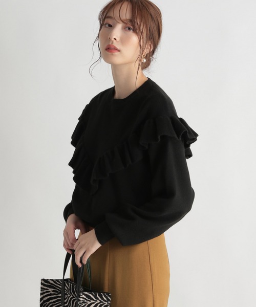 Andemiu（アンデミュウ）の「フリルデザインニット238044（ニット/セーター・レディース・パープル/モカ/ブラック・FREE）」の22枚目の写真