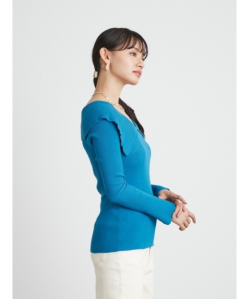 LILY BROWN（リリーブラウン）の「マルチwayロングスリットニット（ニット/セーター・レディース・ブラック/アイボリー/ブルー・FREE）」の9枚目の写真