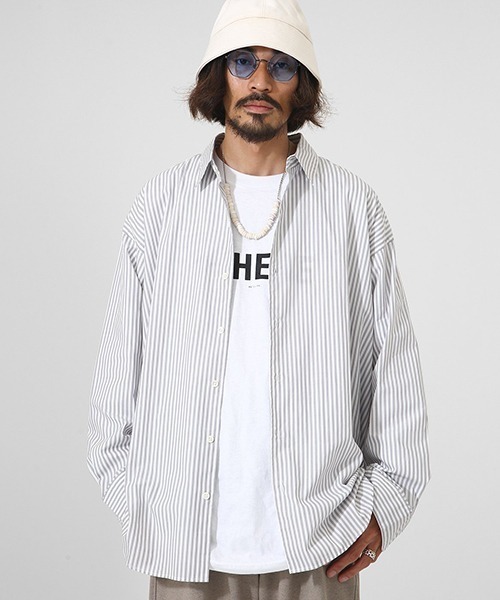 PORT BY ARK（ポートバイアーク）の「PORT BY ARK / ポートバイアーク：Regular Collar Shirt：PO10-SH002[COR]（シャツ/ブラウス・メンズ・ホワイト/ブルー系その他/グレー系その他・2/1）」の3枚目の写真