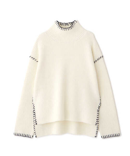 NATURAL BEAUTY BASIC（ナチュラルビューティーベーシック）の「ハンドステッチニット（ニット/セーター・レディース・オフホワイト/キャメル/ライトグリーン・MEDIUM）」の21枚目の写真