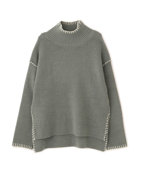 NATURAL BEAUTY BASIC（ナチュラルビューティーベーシック）の「ハンドステッチニット（ニット/セーター・レディース・オフホワイト/キャメル/ライトグリーン・MEDIUM）」の15枚目の写真