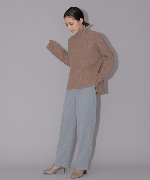 NATURAL BEAUTY BASIC（ナチュラルビューティーベーシック）の「ハンドステッチニット（ニット/セーター・レディース・オフホワイト/キャメル/ライトグリーン・MEDIUM）」の18枚目の写真