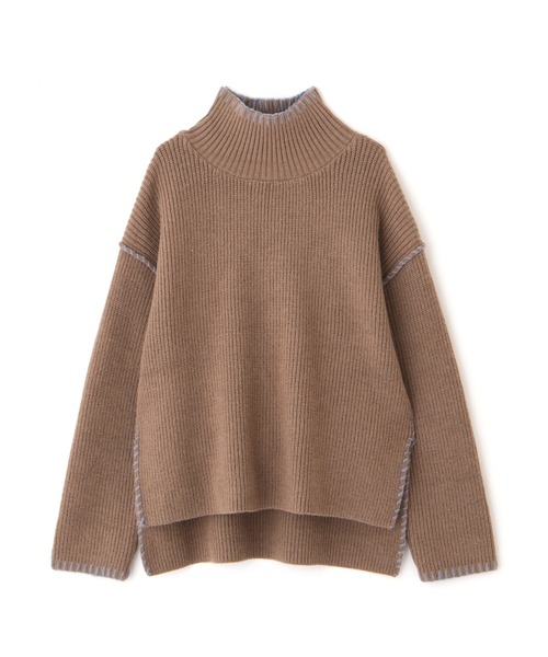 NATURAL BEAUTY BASIC（ナチュラルビューティーベーシック）の「ハンドステッチニット（ニット/セーター・レディース・オフホワイト/キャメル/ライトグリーン・MEDIUM）」の19枚目の写真