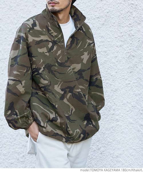 coca（coca）（コカ）の「メンズ ミリタリージップアッププルオーバー（ミリタリージャケット・メンズ・カーキ・M/L）」の5枚目の写真