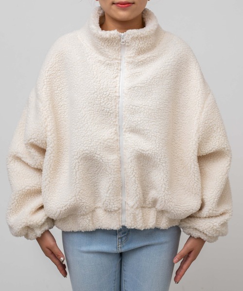 WEGO(ウィゴー)の「WEGO/ボアスタンドショートブルゾン(ブルゾン・レディース・アイボリー/その他1/その他2/ベージュ・SMALL/MEDIUM)」の6枚目の写真