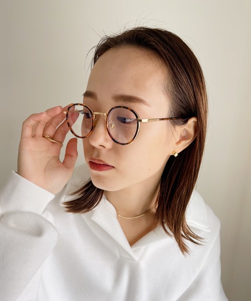 CLEA(クレア)の「ボストンクリアレンズメガネ(メガネ・レディース・ブラック/その他1/ブラウン・FREE)」の2枚目の写真