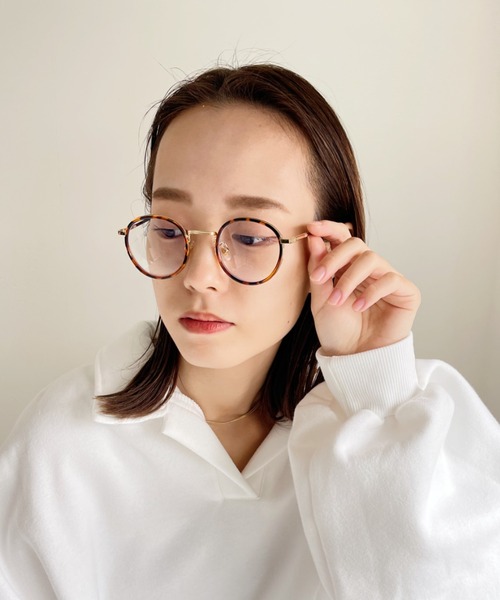 CLEA(クレア)の「ボストンクリアレンズメガネ(メガネ・レディース・ブラック/その他1/ブラウン・FREE)」の6枚目の写真