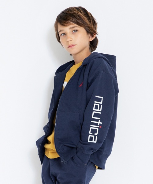 NAUTICA(ノーティカ)の「【NAUTICA/ノーティカ】ミニ裏毛ジップアップパーカー(パーカー・キッズ・ネイビー/杢グレー・120/130/140/150)」の1枚目の写真