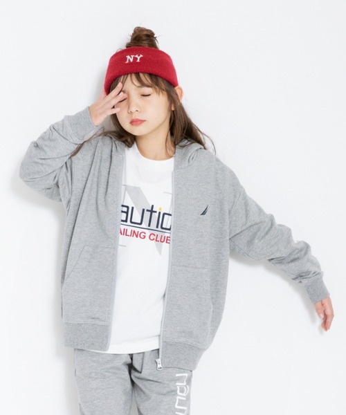 NAUTICA(ノーティカ)の「【NAUTICA/ノーティカ】ミニ裏毛ジップアップパーカー(パーカー・キッズ・ネイビー/杢グレー・120/130/140/150)」の3枚目の写真