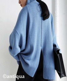 バックスリットハイネックニット