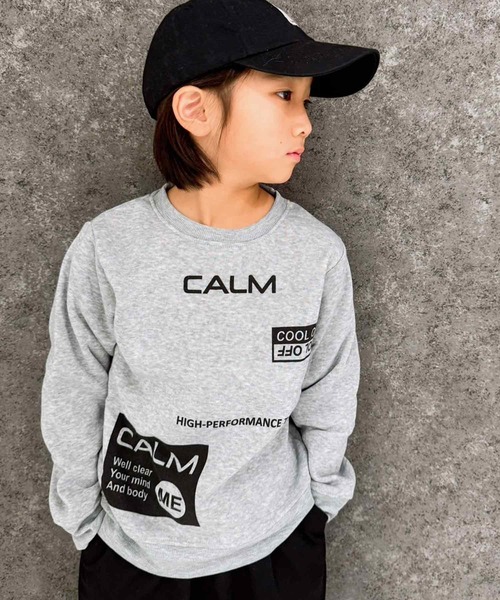 THE CASUAL(カジュアル)の「裏起毛クルーネックプリントトレーナー キッズ(スウェット・キッズ・ベージュ系/ホワイト系/オフホワイト/ベージュ/ブラック系2/ブラック/ブラック系1/杢グレー/ブラック系・110cm/130cm/120cm/140cm/150cm/160cm)」の7枚目の写真