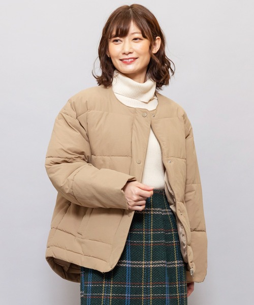 mili an deni（ミリアンデニ）の「ノーカラーフェイクダウンジャケット