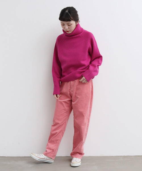 My Fav. CHILD WOMAN(マイファブチャイルドウーマン)の「11W双糸コールゆるスリムパンツ(その他パンツ・レディース・グリーン/ピンク/サックスブルー/ホワイト・38/36)」の13枚目の写真