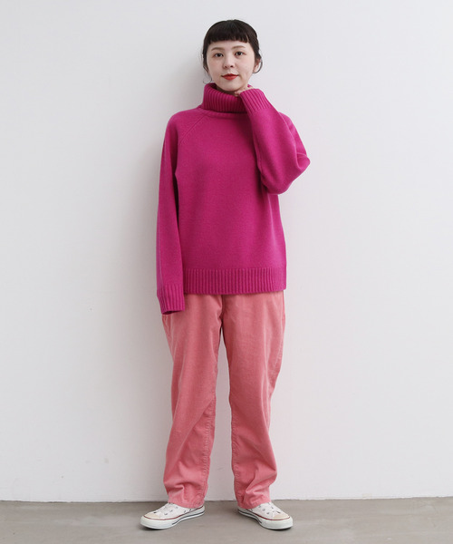 My Fav. CHILD WOMAN(マイファブチャイルドウーマン)の「11W双糸コールゆるスリムパンツ(その他パンツ・レディース・グリーン/ピンク/サックスブルー/ホワイト・38/36)」の14枚目の写真