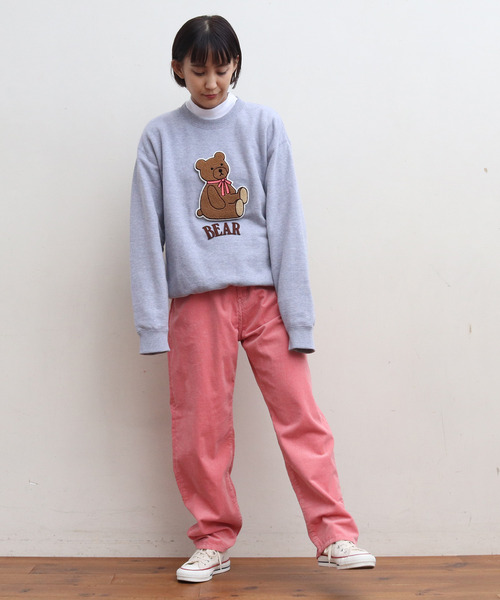 My Fav. CHILD WOMAN(マイファブチャイルドウーマン)の「11W双糸コールゆるスリムパンツ(その他パンツ・レディース・グリーン/ピンク/サックスブルー/ホワイト・38/36)」の15枚目の写真