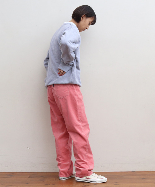 My Fav. CHILD WOMAN(マイファブチャイルドウーマン)の「11W双糸コールゆるスリムパンツ(その他パンツ・レディース・グリーン/ピンク/サックスブルー/ホワイト・38/36)」の16枚目の写真