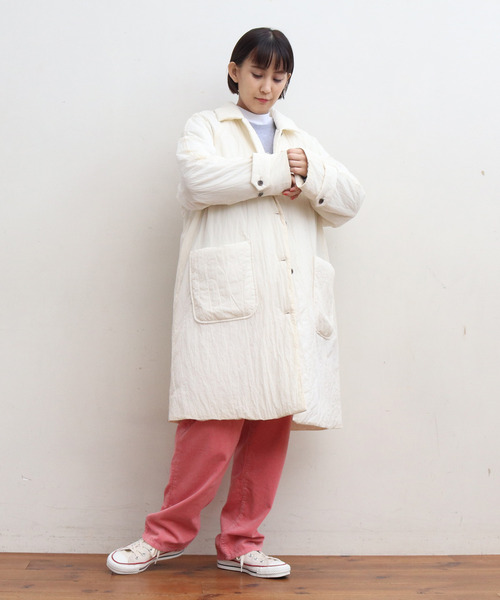 My Fav. CHILD WOMAN(マイファブチャイルドウーマン)の「11W双糸コールゆるスリムパンツ(その他パンツ・レディース・グリーン/ピンク/サックスブルー/ホワイト・38/36)」の17枚目の写真