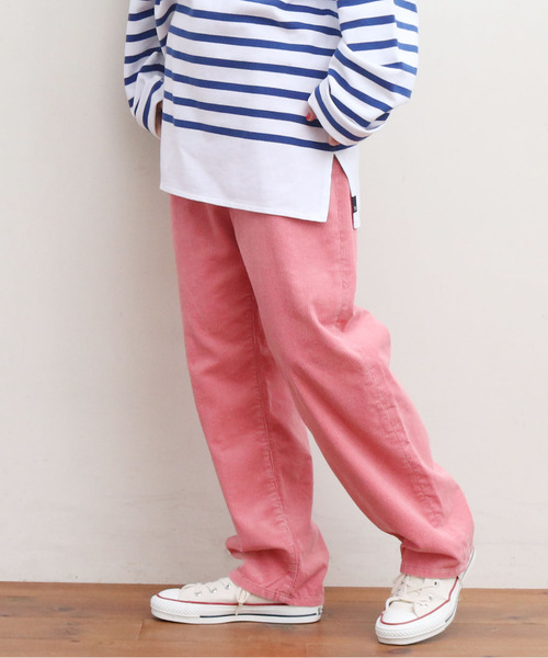 My Fav. CHILD WOMAN(マイファブチャイルドウーマン)の「11W双糸コールゆるスリムパンツ(その他パンツ・レディース・グリーン/ピンク/サックスブルー/ホワイト・38/36)」の5枚目の写真