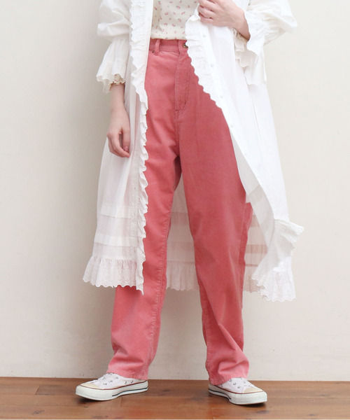 My Fav. CHILD WOMAN(マイファブチャイルドウーマン)の「11W双糸コールゆるスリムパンツ(その他パンツ・レディース・グリーン/ピンク/サックスブルー/ホワイト・38/36)」の9枚目の写真