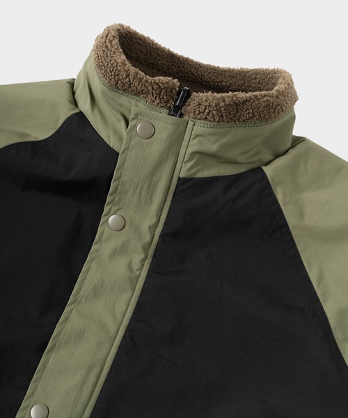 POWER TO THE PEOPLE（パワートゥーザピープル）の「【POWER TO THE PEOPLE/パワー トゥザ ピープル】リーバーシブル スタンドナイロンジャケット/ボアジャケット/【撥水】【防汚】（ブルゾン・メンズ・ブラック/ベージュ/カーキ/マルチ・M/L）」の17枚目の写真