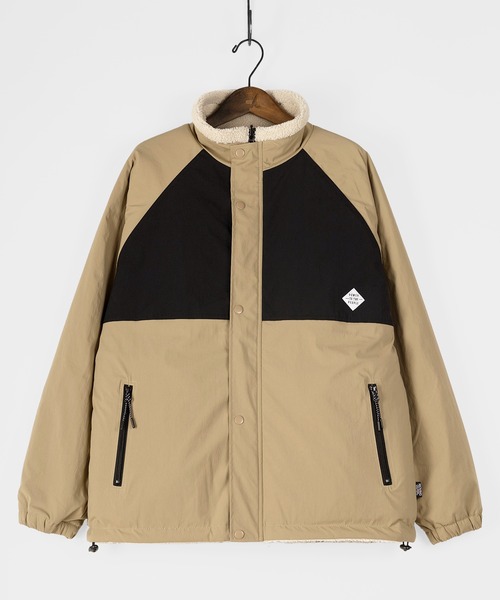 POWER TO THE PEOPLE（パワートゥーザピープル）の「【POWER TO THE PEOPLE/パワー トゥザ ピープル】リーバーシブル スタンドナイロンジャケット/ボアジャケット/【撥水】【防汚】（ブルゾン・メンズ・ブラック/ベージュ/カーキ/マルチ・M/L）」の6枚目の写真