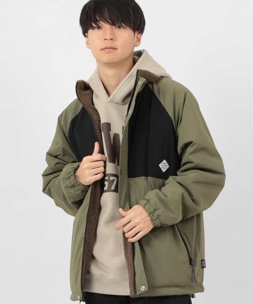 POWER TO THE PEOPLE（パワートゥーザピープル）の「【POWER TO THE PEOPLE/パワー トゥザ ピープル】リーバーシブル スタンドナイロンジャケット/ボアジャケット/【撥水】【防汚】（ブルゾン・メンズ・ブラック/ベージュ/カーキ/マルチ・M/L）」の20枚目の写真