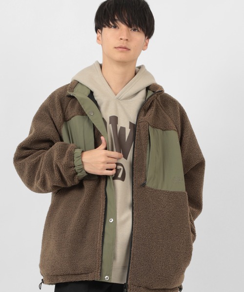 POWER TO THE PEOPLE（パワートゥーザピープル）の「【POWER TO THE PEOPLE/パワー トゥザ ピープル】リーバーシブル スタンドナイロンジャケット/ボアジャケット/【撥水】【防汚】（ブルゾン・メンズ・ブラック/ベージュ/カーキ/マルチ・M/L）」の15枚目の写真