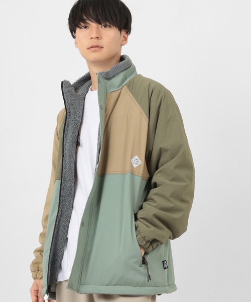 POWER TO THE PEOPLE（パワートゥーザピープル）の「【POWER TO THE PEOPLE/パワー トゥザ ピープル】リーバーシブル スタンドナイロンジャケット/ボアジャケット/【撥水】【防汚】（ブルゾン・メンズ・ブラック/ベージュ/カーキ/マルチ・M/L）」の10枚目の写真
