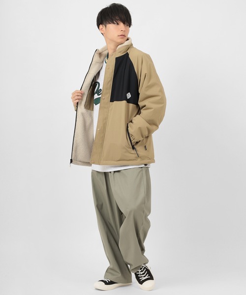 POWER TO THE PEOPLE（パワートゥーザピープル）の「【POWER TO THE PEOPLE/パワー トゥザ ピープル】リーバーシブル スタンドナイロンジャケット/ボアジャケット/【撥水】【防汚】（ブルゾン・メンズ・ブラック/ベージュ/カーキ/マルチ・M/L）」の19枚目の写真