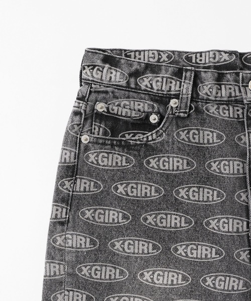X-girl（エックスガール）の「OVAL LOGO DENIM PANTS（デニムパンツ・レディース・ブラック/ライトインディゴブルー・S/M/XS）」の20枚目の写真