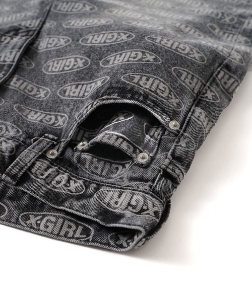 X-girl（エックスガール）の「OVAL LOGO DENIM PANTS（デニムパンツ・レディース・ブラック/ライトインディゴブルー・S/M/XS）」の21枚目の写真