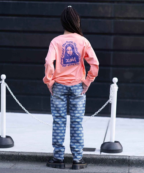 X-girl（エックスガール）の「OVAL LOGO DENIM PANTS（デニムパンツ・レディース・ブラック/ライトインディゴブルー・S/M/XS）」の10枚目の写真