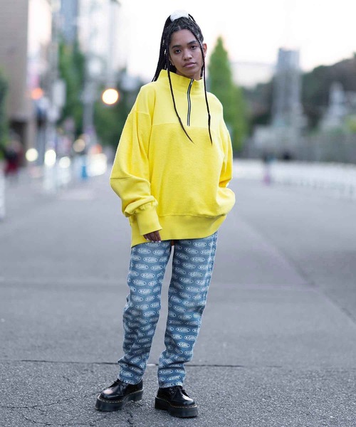 X-girl（エックスガール）の「OVAL LOGO DENIM PANTS（デニムパンツ・レディース・ブラック/ライトインディゴブルー・S/M/XS）」の12枚目の写真