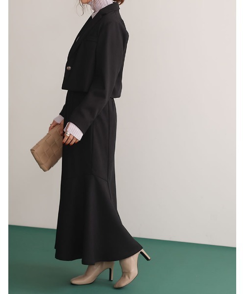 Re:EDIT(リエディ)の「ツイルショートテーラードジャケット(テーラードジャケット・レディース・ブルー/キャメル/ブラック/ブラウン・LARGE/MEDIUM)」の7枚目の写真