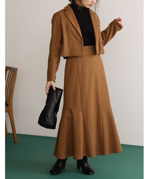 Re:EDIT(リエディ)の「ツイルショートテーラードジャケット(テーラードジャケット・レディース・ブルー/キャメル/ブラック/ブラウン・LARGE/MEDIUM)」の14枚目の写真