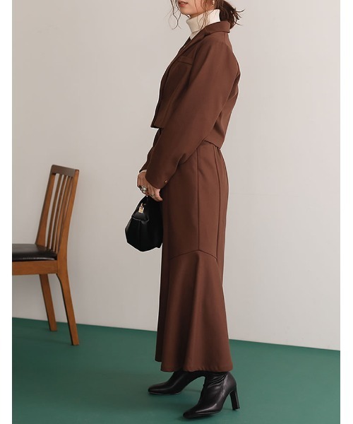 Re:EDIT(リエディ)の「ツイルショートテーラードジャケット(テーラードジャケット・レディース・ブルー/キャメル/ブラック/ブラウン・LARGE/MEDIUM)」の19枚目の写真