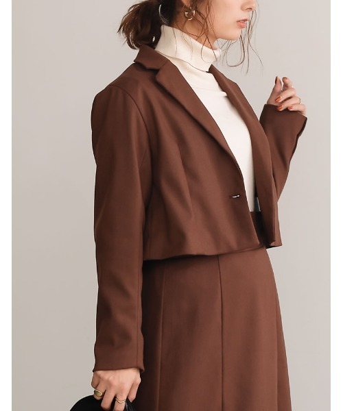 Re:EDIT(リエディ)の「ツイルショートテーラードジャケット(テーラードジャケット・レディース・ブルー/キャメル/ブラック/ブラウン・LARGE/MEDIUM)」の16枚目の写真