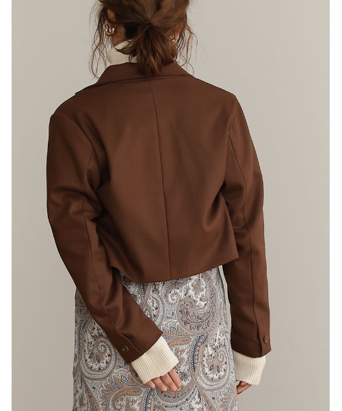 Re:EDIT(リエディ)の「ツイルショートテーラードジャケット(テーラードジャケット・レディース・ブルー/キャメル/ブラック/ブラウン・LARGE/MEDIUM)」の21枚目の写真