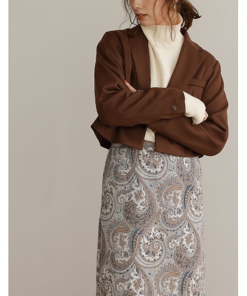 Re:EDIT(リエディ)の「ツイルショートテーラードジャケット(テーラードジャケット・レディース・ブルー/キャメル/ブラック/ブラウン・LARGE/MEDIUM)」の20枚目の写真