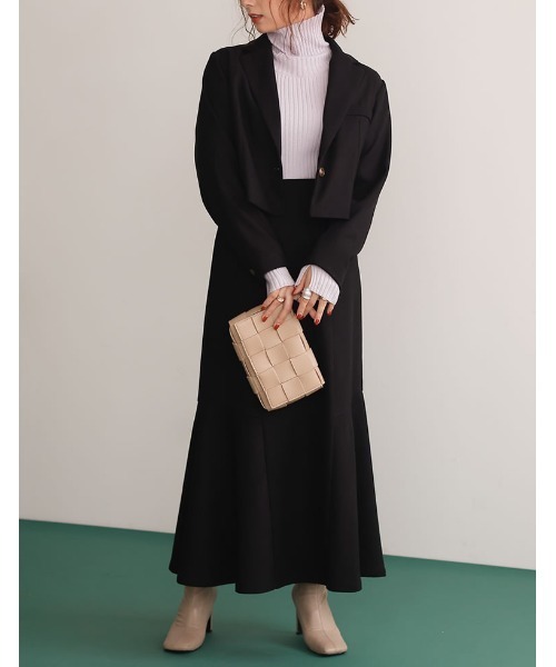 Re:EDIT(リエディ)の「ツイルショートテーラードジャケット(テーラードジャケット・レディース・ブルー/キャメル/ブラック/ブラウン・LARGE/MEDIUM)」の6枚目の写真