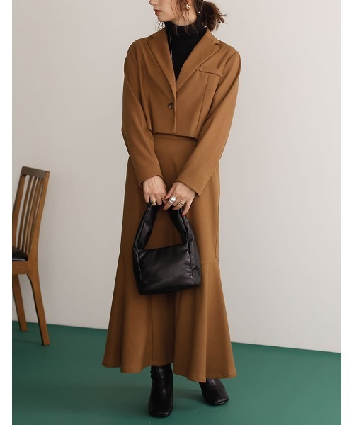 Re:EDIT(リエディ)の「ツイルショートテーラードジャケット(テーラードジャケット・レディース・ブルー/キャメル/ブラック/ブラウン・LARGE/MEDIUM)」の13枚目の写真