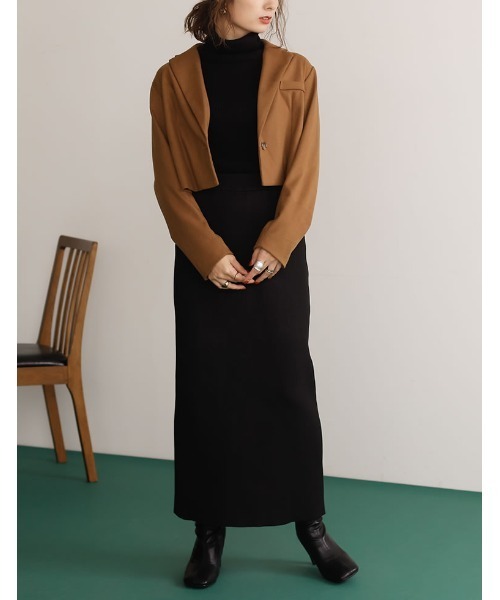 Re:EDIT(リエディ)の「ツイルショートテーラードジャケット(テーラードジャケット・レディース・ブルー/キャメル/ブラック/ブラウン・LARGE/MEDIUM)」の15枚目の写真