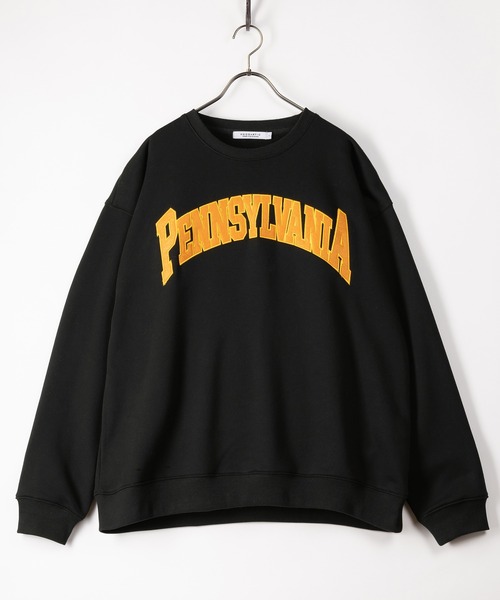 SlashDate(スラッシュデイト)の「カレッジロゴアップリケ刺繍スウェット/ビッグシルエット/裏起毛(スウェット・メンズ・アッシュグレー/ブラック/グリーン/ブルーグレー・M/L/XL)」の10枚目の写真