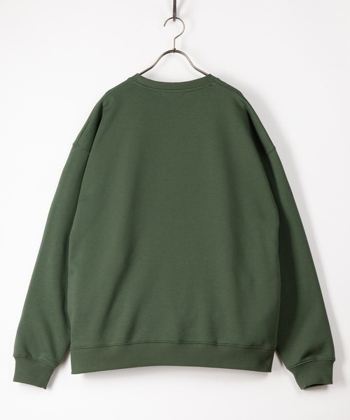 SlashDate(スラッシュデイト)の「カレッジロゴアップリケ刺繍スウェット/ビッグシルエット/裏起毛(スウェット・メンズ・アッシュグレー/ブラック/グリーン/ブルーグレー・M/L/XL)」の6枚目の写真