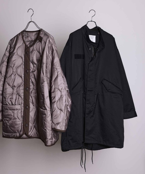 ADAM ET ROPE'(アダムエロペ)の「M-65 ビッグシルエット モッズコート/コート&中綿ライナーセット/2点セット(モッズコート・メンズ・ブラック/グレー/カーキ・S/M/L)」の20枚目の写真