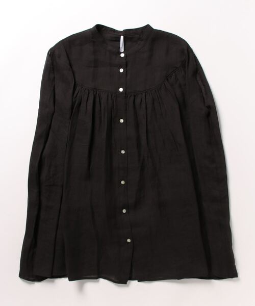 WHYTO.（ホワイト）の「「WHYTO. / ホワイト」ラミーギャザーチュニックブラウス"Ramie Gather Tunic Blouse"（シャツ/ブラウス・レディース・グリーン/イエロー/グレー/ブラック・38/36）」の2枚目の写真