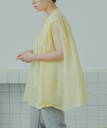 「WHYTO. / ホワイト」ラミーギャザーチュニックブラウス"Ramie Gather Tunic Blouse"