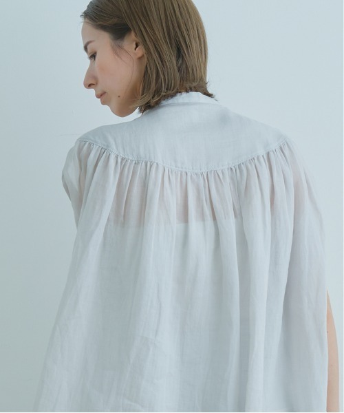 WHYTO.（ホワイト）の「「WHYTO. / ホワイト」ラミーギャザーチュニックブラウス"Ramie Gather Tunic Blouse"（シャツ/ブラウス・レディース・グリーン/イエロー/グレー/ブラック・38/36）」の7枚目の写真